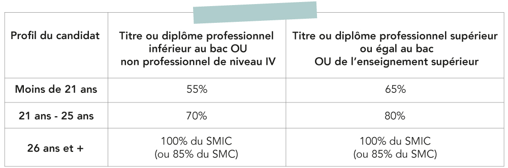 Grille des salaires en contrat de professionnalisation en 2023/2024